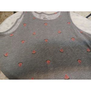 Sonoma Womens Boho Tank Top Medium Gray with Watermelons